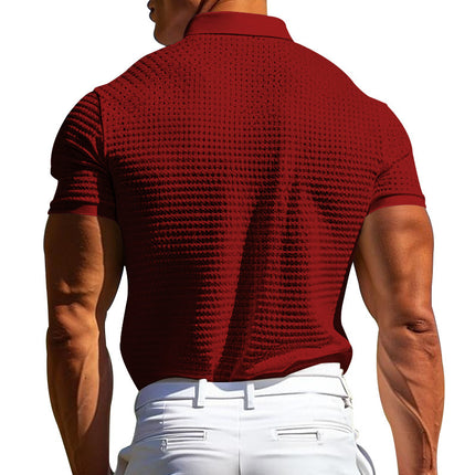 Men’s Slim Fit Jacquard Cotton T-Shirt – Casual Pullover Short Sleeve Summer Top