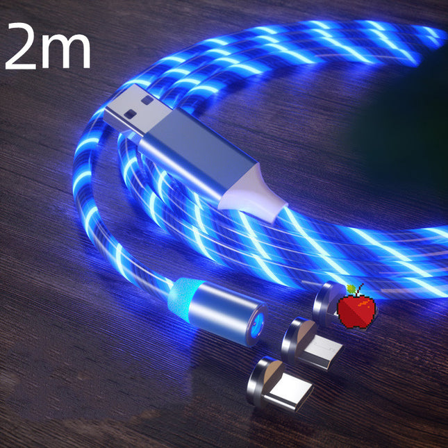 Magnetic Fast Charging Cable – LED Type-C & Micro USB Charger