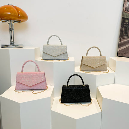Street Trend PU Horizontal Square Handbag with Stitching Detail