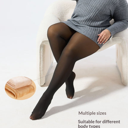 Women’s Sheer Fleece-Lined Leggings – High-Stretch Warm Winter Pants (Plus-Size Options)