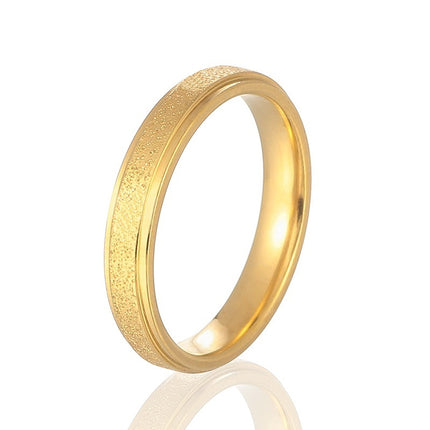 Titanium Steel Gold Couple Rings with Diamond Accent – Set of 2