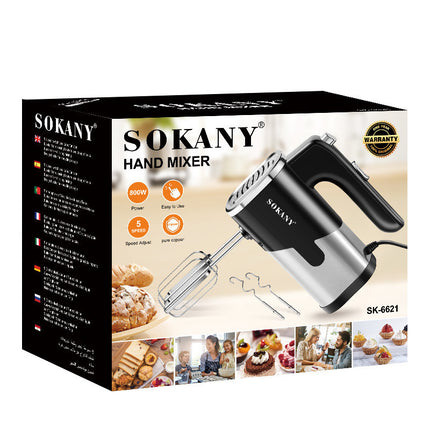 800W Handheld Electric Whisk – 5-Speed Mixer for Baking, Cream, and Milkshakes