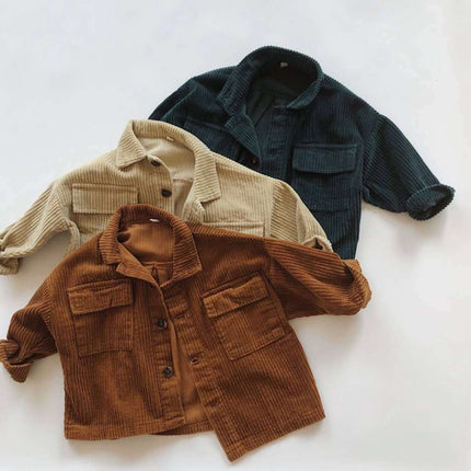 Corduroy Retro Cardigan Coat – Kids