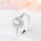 Silver Rhinestone Geometric Ring