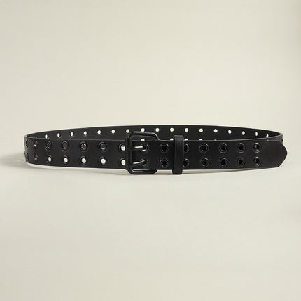 Hollow Out Alloy PU Waist Belt
