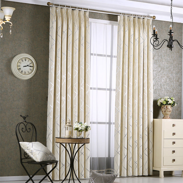 Modern Chenille Blackout Curtains – Light-Luxury Jacquard Window Drapes for Living Room & Bedroom