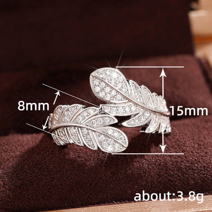 Women's Winged Zircon Cartoon Character Ring – White Gold Finish