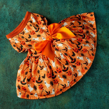 Orange Polyester Pet Dress