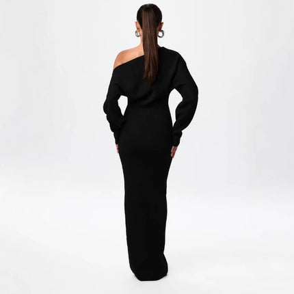 Women’s High-Waist Long One-Step Dress – Elegant Temperament Commuter Maxi Dress