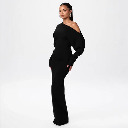 Women’s High-Waist Long One-Step Dress – Elegant Temperament Commuter Maxi Dress