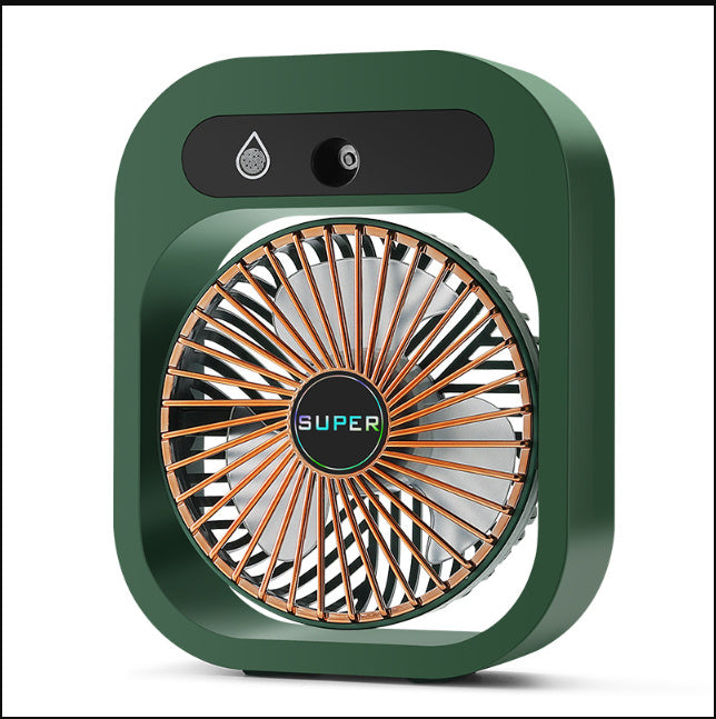 USB Rechargeable Portable Desk Misting Fan with 3-Speed Cooling & Humidifier