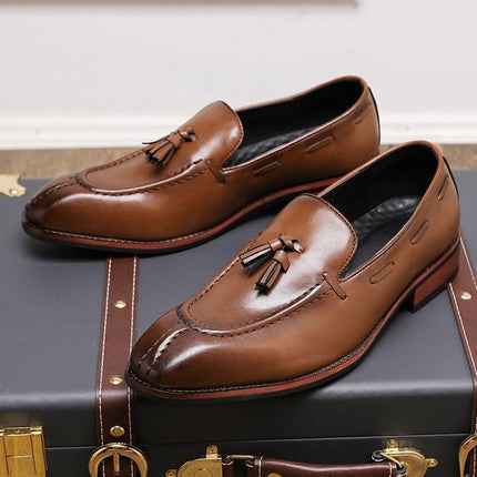 Men's PU Leather Tassel Loafers – Wear-Resistant Casual Shoes