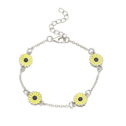 Retro Alloy Sunflower Anklet – Geometric Gift for Women