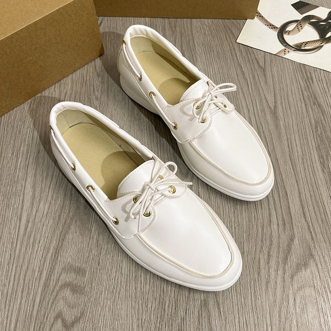 Casual Sports Shoes with Metal Buckle and Square Heel