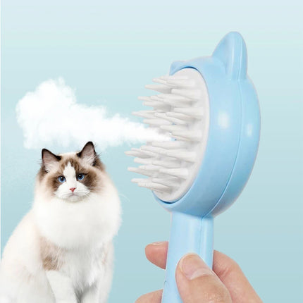 Rechargeable Steam Pet Grooming Brush – Hair Remover & Massage Comb for Cats & Dogs
