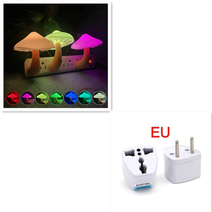 LED Mushroom Night Light with Light Sensor – EU & US Plug