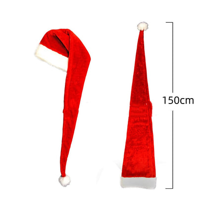 Long Christmas Santa Hat – 1.5m Extra-Length Holiday Hat in Multiple Colors (Polyester)