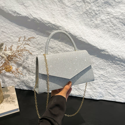 Street Trend PU Horizontal Square Handbag with Stitching Detail