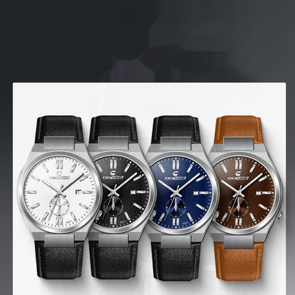 Men’s Stainless Steel Quartz Watch – Waterproof & Luminous with Calendar