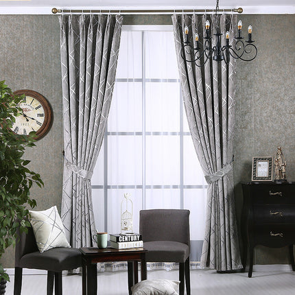 Modern Chenille Blackout Curtains – Light-Luxury Jacquard Window Drapes for Living Room & Bedroom
