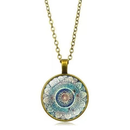 Women’s Vintage Lotus Pod Necklace – Alloy & Acrylic Geometric Pendant