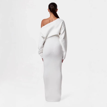 Women’s High-Waist Long One-Step Dress – Elegant Temperament Commuter Maxi Dress
