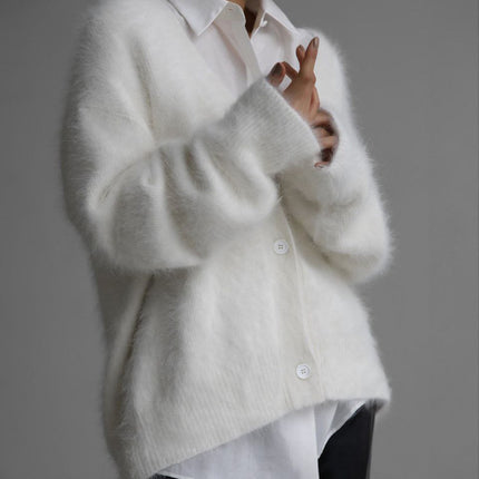 Women’s Loose Fit Long Sleeve Coat – Casual Stitching Polyester Outerwear