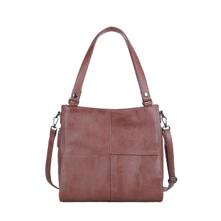 European and American Retro PU Barrel-Shaped Handbag