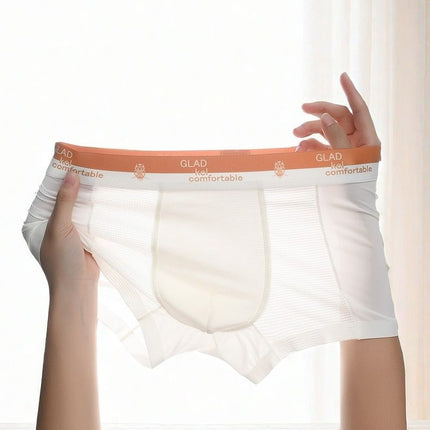Men’s Ice Silk Knitted Mid-Waist Breathable Underpants