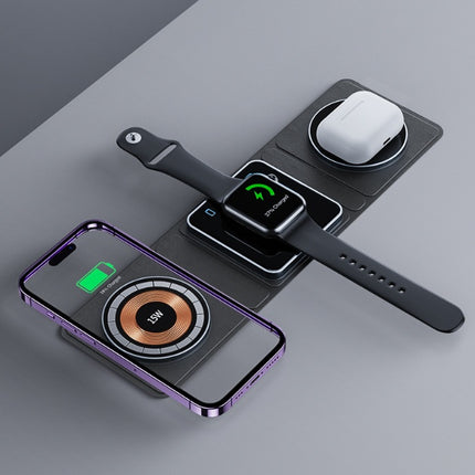 3-in-1 Transparent Magnetic Folding Wireless Charging Station