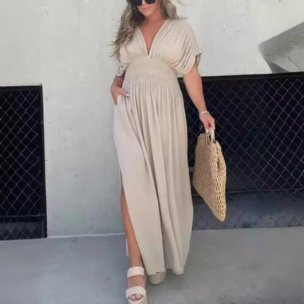 Women’s Casual Summer Short-Sleeve Dress – Lightweight Polyester Dress