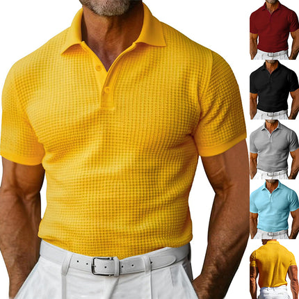 Men’s Slim Fit Jacquard Cotton T-Shirt – Casual Pullover Short Sleeve Summer Top
