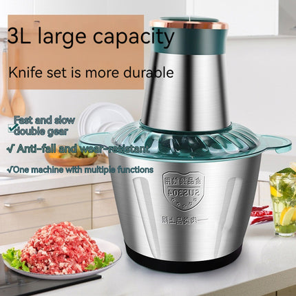 2L Stainless Steel Electric Meat Grinder – 300W Fully Automatic for Home Use (4–5 People)
