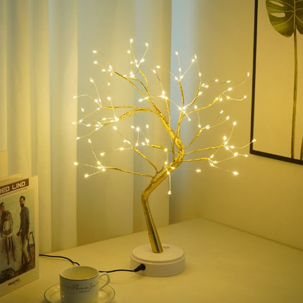 LED Copper Wire Tree Light – Nordic INS Style Bedroom Decorative Lamp
