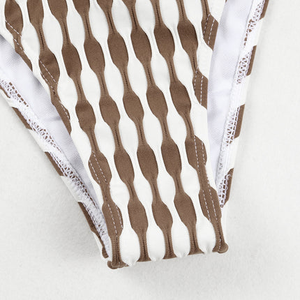 Women’s Striped Three-Piece Swimsuit Set