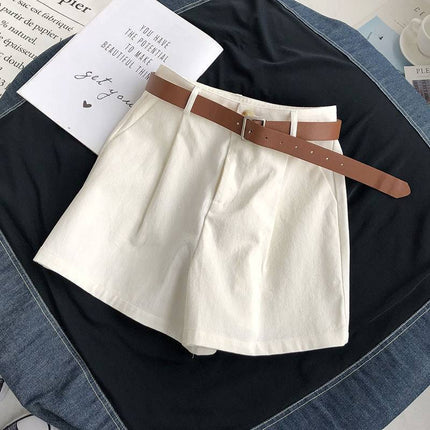High-Waist Pleated Wide Leg Trousers (With/Without Belt)