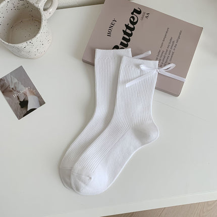 Women’s Solid Color Cotton Socks – Middle Calf Length