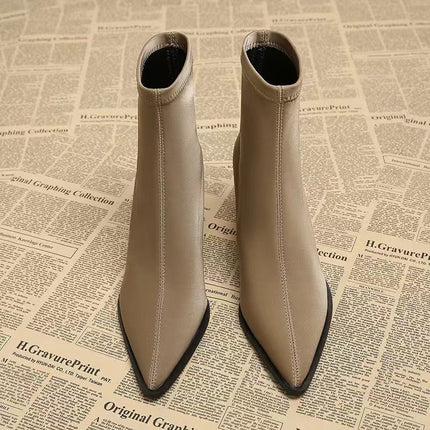 Fashion Wedge Heel Pointed Toe Casual Boots for Women