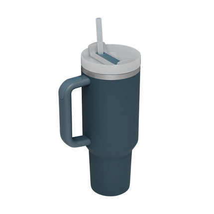 40oz Insulated Tumbler with Handle, Straw & Spill-Proof Lid