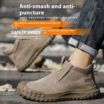 Industrial Safety Suede Leather Steel Toe Work Boots