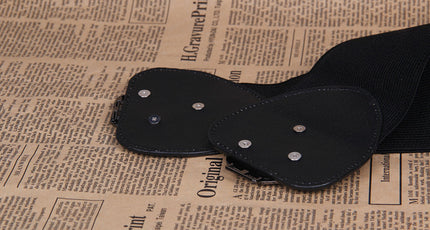 Floral Buckle PU Leather Wide Belt
