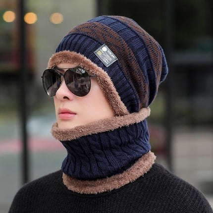 Winter Warm Hat & Scarf Set – Windproof Dome Beanie with Neck Protection (Unisex)