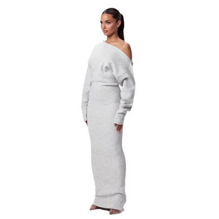 Women’s High-Waist Long One-Step Dress – Elegant Temperament Commuter Maxi Dress