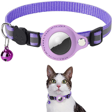 Reflective Waterproof Airtag Pet Collar – Nylon Adjustable Cat & Dog Collar with Protective Holder