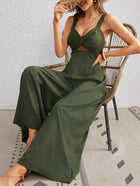 Army Green Sleeveless Casual Jumpsuit