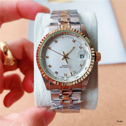 Casual Mechanical Watch with Calendar and 24-Hour Indication