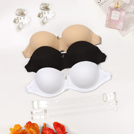 Detachable Strap Bra with Steel Ring and Top Thin Bottom Thick Mold Cup