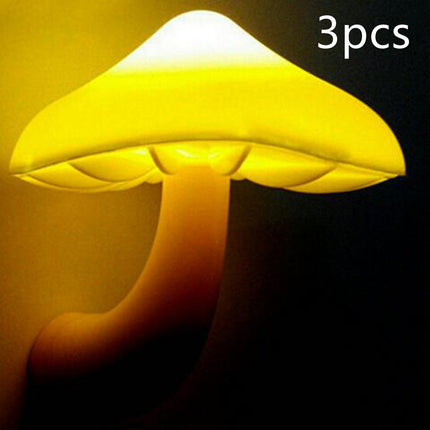 LED Mushroom Night Light with Light Sensor – EU & US Plug