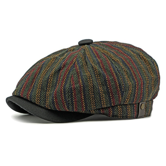 Unisex Retro Stripe Wool Beret Hat
