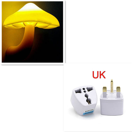 LED Mushroom Night Light with Light Sensor – EU & US Plug
